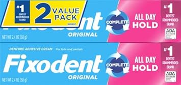 Fixodent Complete Original Denture Adhesive Cream, 2.4 Oz, Pack Of 2