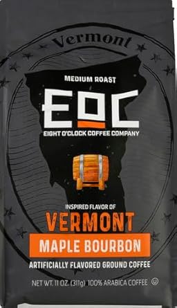 Eight O'Clock Coffee Flavors Of America Vermont Maple Bourbon, 11-Ounce, Ground Coffee, Robust Maple, Caramel & Bourbon