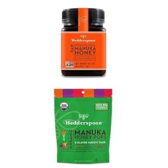 Bundle - Wedderspoon Raw Premium Manuka Honey KFactor 16 (35.2 Oz) and Manuka Honey Lollipops (24 Count) : Grocery & Gourmet Food