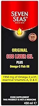 Seven Seas Orig Cod Liver Oil Plus Omega-3 Fish Oil 450ml : Health & Household