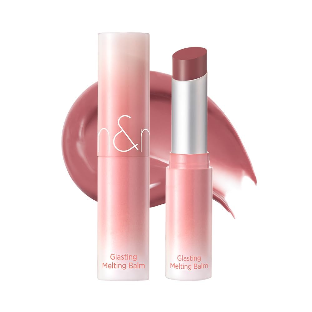 Rom&Nd Glasting Melting Balm 3.5G (7Colors), Glossy, Plumping Lips, Moisture, Translucent, Water Bomb, High Pigmented, Vegan (12 Veiled Rose)