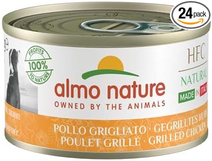 Almo Nature HFC Alternative Grilled Wet Dog Food Tins, 70 g, Chicken, Pack of 24 :Pet Supplies