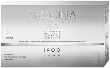 Labo Crescina Transdermic Mps Isole Follicolari Trattamento Completo Ri-Crescita + Anti-Caduta 1900 Cura Capelli Uomo 10+10 Fiale