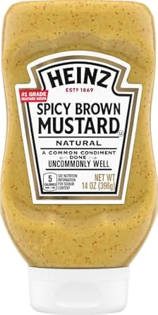 Heinz 100% Natural Spicy Brown Mustard (14 Oz Bottle)