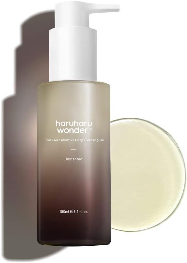 Haruharu Wonder Black Rice Moisture Deep Cleansing Oil 150Ml, Korean Facial Cleanser, Makeup Remover, Vegan, Cruelty Free