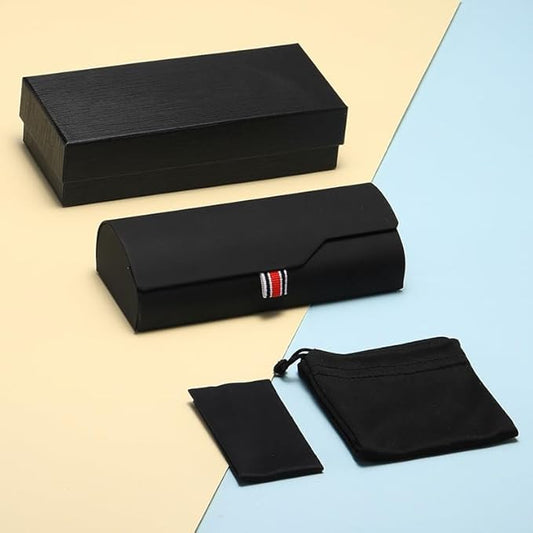 INFINIBYTE Portable Glasses Case -Hard Shell Sunglasses & Eyewear Storage Box, Portable Protective Eye Case (Black)
