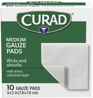 Curad Non-Woven Pro-Gauze, 3 Inch X 3 Inch, 10 Count (Pack Of 6)