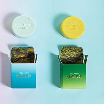 Kalastyle Exfoliating Bars Of Soap From Natural Ingredients, Assorted Scents - Icelandic Kelp And Moss, Set Of 2, 4.3 Ounce Each