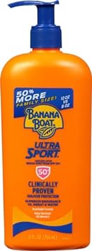 Banana Boat Sport Ultra SPF 50 Sunscreen Lotion, 12oz | Banana Boat Sunscreen SPF 50 Lotion, Oxybenzone Free Sunscreen, Sunblock Lotion Sunscreen, Family Size Sunscreen, 12oz
