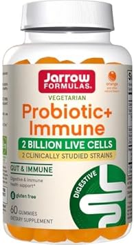 Jarrow Formulas Probiotic+ Immune Gummies, 2 Billion CFU Supplement for Digestive Health and Immune Support, 60 Orange Flavor Probiotic Gummies, 30 Day Supply : Health & Household