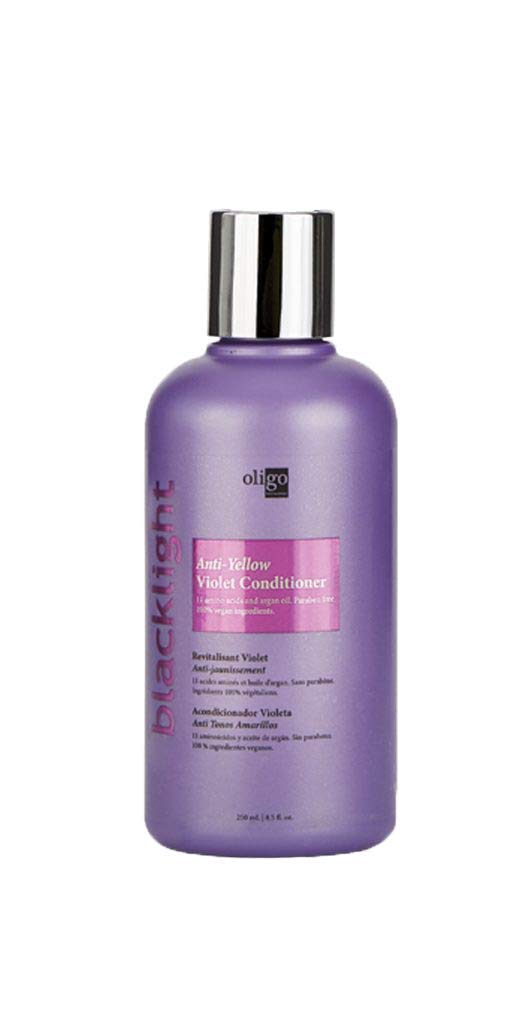 OLIGO PROFESSIONNEL - Blacklight Violet Conditioner - Sulfate Free Purple Conditioner - Eliminates Yellow Tones - Refreshes Faded Highlights - Argan oil - 11 Amino Acids & Moisturizing Formula - 8.5oz