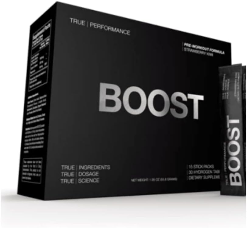 Pre Workout Mix & Nitric Oxide Booster, BOOST - Intense Performance, E