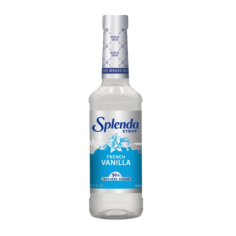 Splenda Coffee Syrup, French Vanilla, Reduced Sugar, Flavored Liquid Syrups For Drinks, 750 Ml Bottle