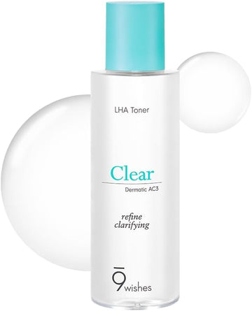 9 Wishes Dermatic Clear Toner - Mild Exfoliating Acne Treatment Face Toner - 5.07Fi.Oz