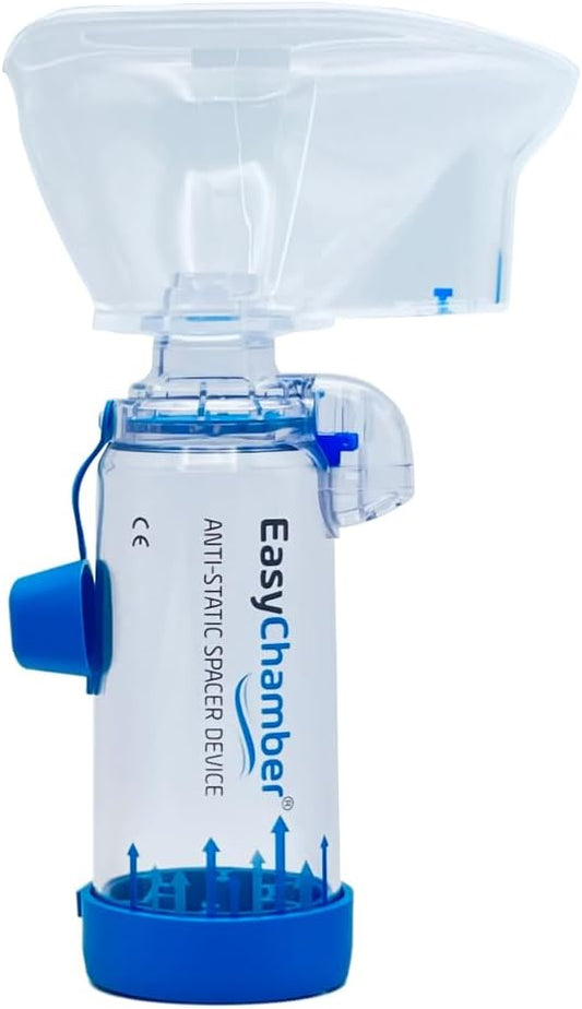 Easychamber Anti-Static Spacer Device With Adult Mask, Inhaler Chamber, Use With Metered Dose Inhaler, Bpa And Latex Free