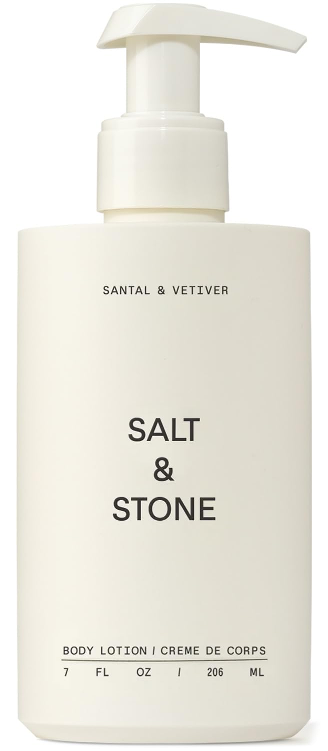 SALT & STONE Body Lotion - Santal & Vetiver | Scented Daily Body Lotion for Women & Men | Hydrates, Nourishes & Softens Skin | Restores Dry Skin | Fast-Absorbing | Cruelty-Free & Vegan (7 fl oz)