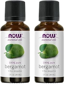 Now Essential Oils, Bergamot Oil, Sweet Aromatherapy Scent, Cold Pressed, 100% Pure, Vegan, Child Resistant Cap, 1-Ounce (Pack Of 2)