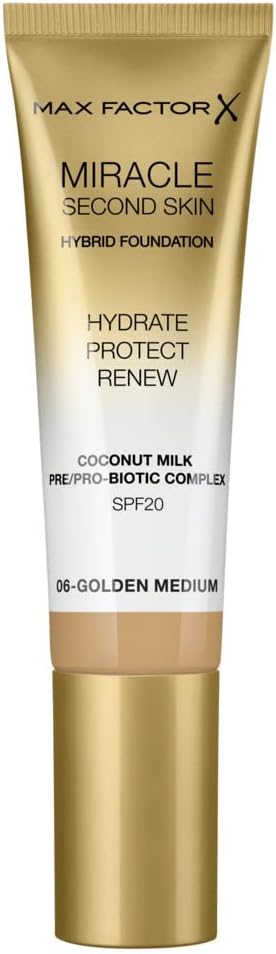 Max Factor Miracle Second Skin Hydrating Foundation, Light-Medium - 30 Ml