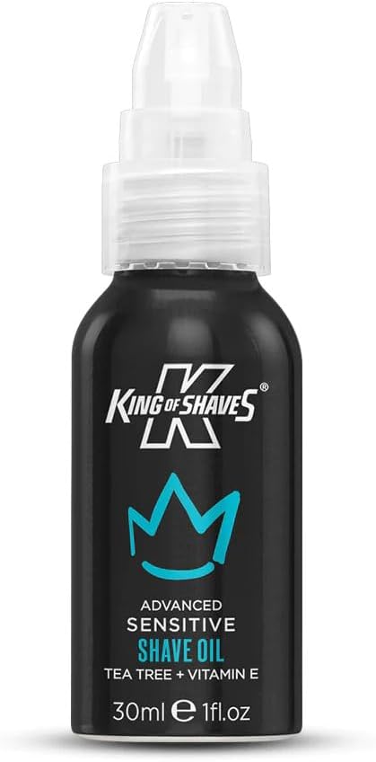 King Of Shaves Advanced Sensitive Shaving Oil For Men With Handy Pump, For A Close And Comfortable Shave, Shave Oil For Men, 30Ml