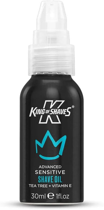King Of Shaves Advanced Sensitive Shaving Oil For Men With Handy Pump, For A Close And Comfortable Shave, Shave Oil For Men, 30Ml