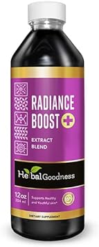 Herbal Goodness Radiance Boost Extract Blend - Natural, Non-GMO - Glow, Radiant Skin, Supple Skin, Skin Support - 12oz Liquid - 1 Bottle