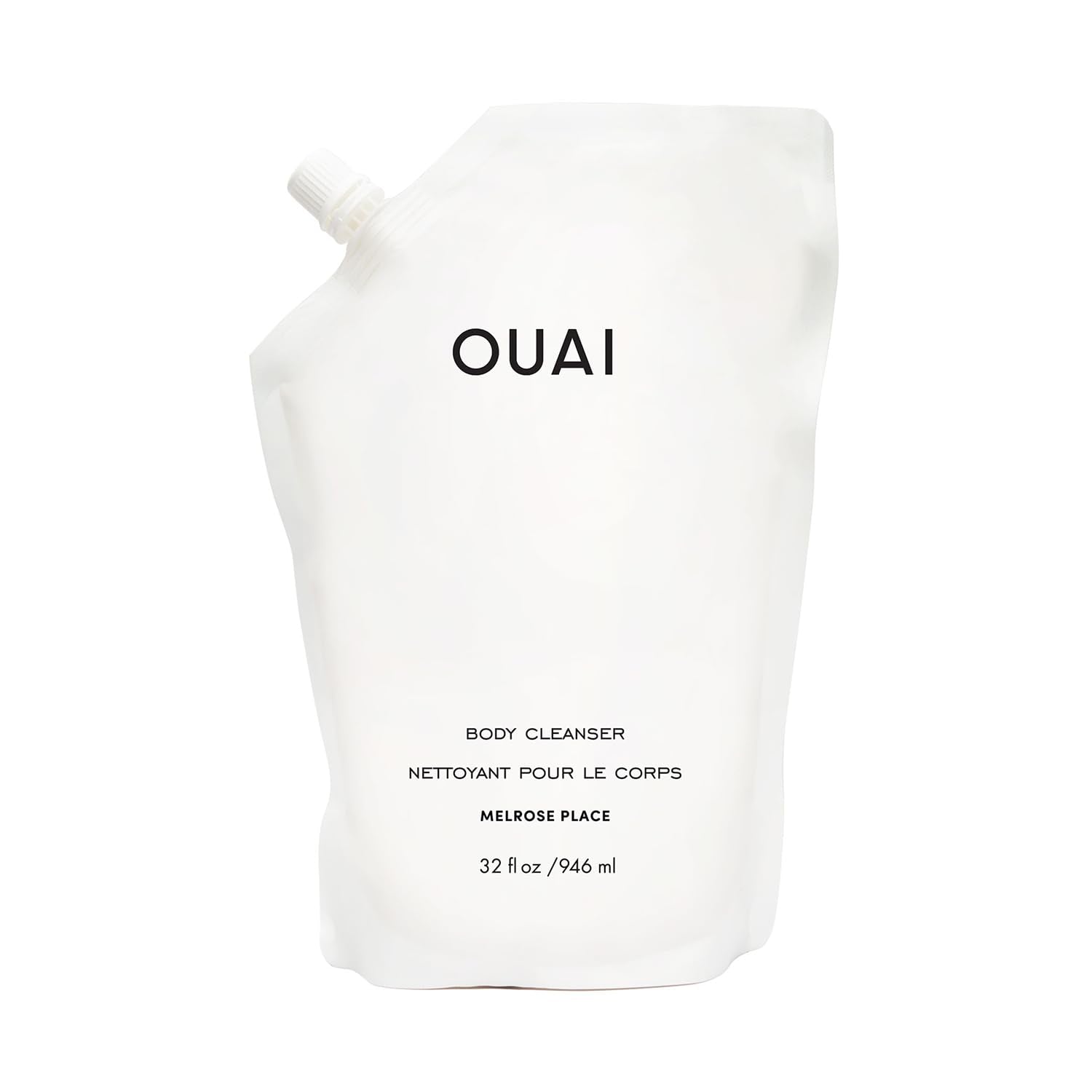 OUAI Body Cleanser Refill, Melrose Place - Foaming Body Wash with Jojoba Oil and Rosehip Oil to Hydrate, Nurture, Balance and Soften Skin - Paraben, Phthalate and Sulfate Free Skin Care - 32 Oz