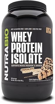 NutraBio Whey Protein Isolate Supplement ? 25g of Protein Per Scoop with Complete Amino Acid Profile - Soy and Gluten Free Protein Powder - Zero Fillers and Non-GMO - Chocolate Peanut Butter - 2 Lbs