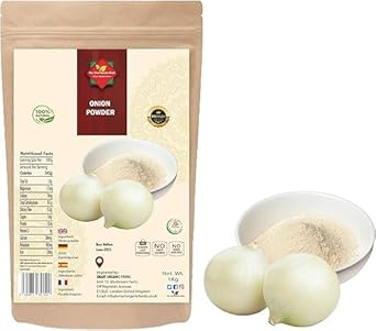 Onion Powder (200G, 7.05Oz) L Ground Powder L Ground From Whole Dired Onion L Premium Quality L 100% Natural L No Additives, 200.0 Gram