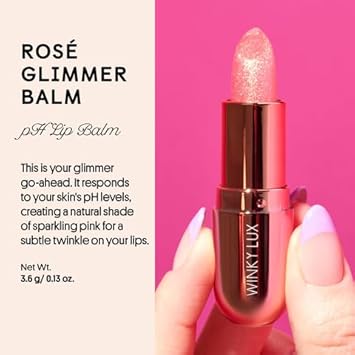 Winky Lux Glimmer Balm, Ph Lip Balm, Color Changing Lipstick & Tinted Lip Balm, Hydrate & Plump With Buildable Pink Finish, Pink Opal