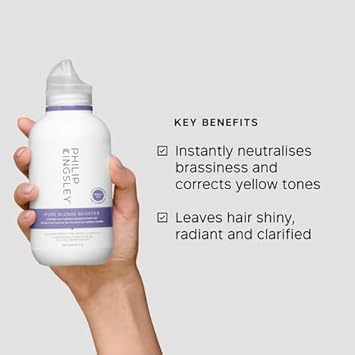 Philip Kingsley | Pure Blonde Booster Purple Shampoo | Colour Correcting Shampoo | For Blonde, Silver, Grey Platinum Bleached, Brassy, Highlighted Hair | For Orange Brassiness and Yellow Tones | 150ml : Amazon.co.uk: Beauty