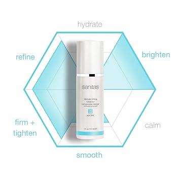 Sanitas Skincare Glycolic Citrus Cleanser, Exfoliating Facial Cleanser, Glycolic Acid, 5 Ounces : Beauty & Personal Care