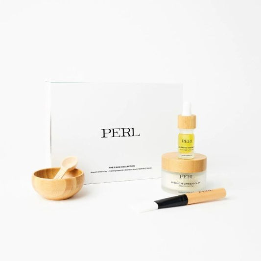 Perl Cosmetics French Green Clay Mask & Calming Mask Oil Set
