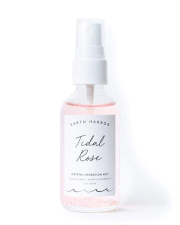 Earth Harbor | Tidal Rose Crystal Hydration Toner - Soothes Inflammation & Tones | Rose Water + Rose Quartz + White Tea | 100% Natural & Cruelty-Free | 2 Fl Oz