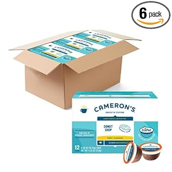 Cameron's Coffee Donut Shop Blend Single Serve Pods, 12 Count, 4.33 Ounce (Pack of 6)