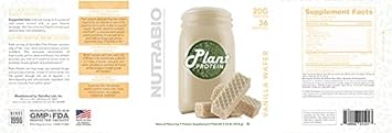 NutraBio Plant Protein – Complete Amino Acid Profile – 20G Protein per Scoop – Gluten and Dairy Free, Zero Fillers, Naturally Sweetened, Non-GMO, USA Made Protein - Vanilla Wafer - 36 Serving : Health & Household