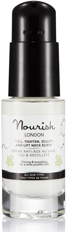 Nourish London Tsl Tighten, Sculpt & Lift Neck Elixir 30Ml | Anti Ageing Neck Cream | Kale & Griffonia Extracts | 100% Vegan | Cruelty-Free | Multi Award Winner | Firming Neck Cream - Neck Lift Cream