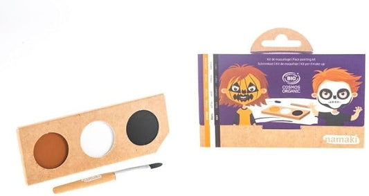Halloween Makeup Palette Kids Certified Organic Cosmos - Pumpkin & Skeleton 3 Organic Colours Brushes & Tutorials