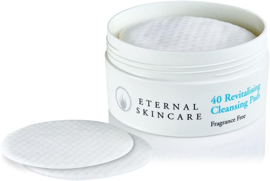 Eternal Skincare Luxury Revitalising Cleansing Pads – Aloe Vera & Hyaluronic Acid – Exfoliates & Hydrates – Removes Daily Dirt & Impurities – Biodegradable & Dermatologically Tested (40 Pads)