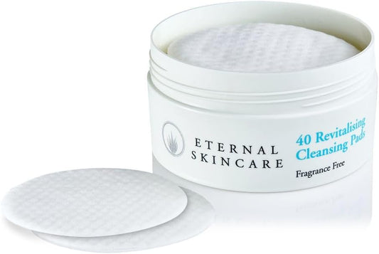 Eternal Skincare Luxury Revitalising Cleansing Pads – Aloe Vera & Hyaluronic Acid – Exfoliates & Hydrates – Removes Daily Dirt & Impurities – Biodegradable & Dermatologically Tested (40 Pads)