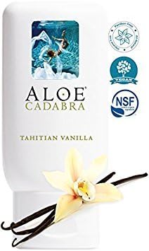 Aloe Cadabra Organic Flavored Personal Lubricant, Natural Lube and Moisturizer for Couples Pleasure, for Women & Men, Tahitian Vanilla, 2.5oz