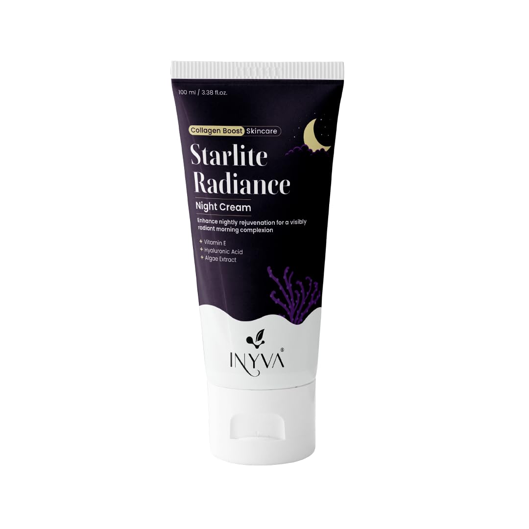 Starlite Radiance Night Cream | Intensive Hydration With Hyaluronic Acid, Vitamin E & Algae Extract | Anti-Aging & Revitalising | Deep Moisturizing For All Skin Types - 3.38 Oz