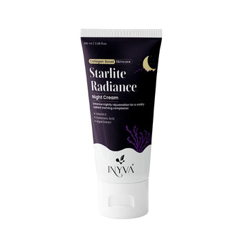 Starlite Radiance Night Cream | Intensive Hydration With Hyaluronic Acid, Vitamin E & Algae Extract | Anti-Aging & Revitalising | Deep Moisturizing For All Skin Types - 3.38 Oz