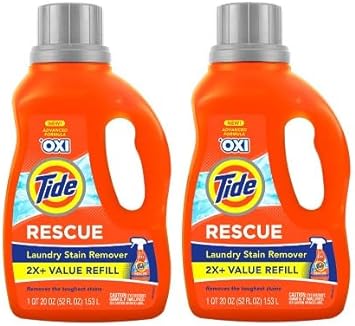 Tide Laundry Stain Remover Refill with Oxi, Rescue Clothes, Upholstery, Carpet and more from Tough Stains, Stain Treater, 52 Oz (Pack of 2)