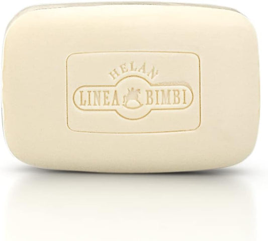 Helan Linea Bimbi Bio - Soap-Free Soap, Soap Bar Pan Di Mais, Baby Body Wash For Sensitive Skin, Body Soap Enriched With Sweet Almond Oil & Corn Starch, Preservative Free Bar Soap, Made In Italy 100 G