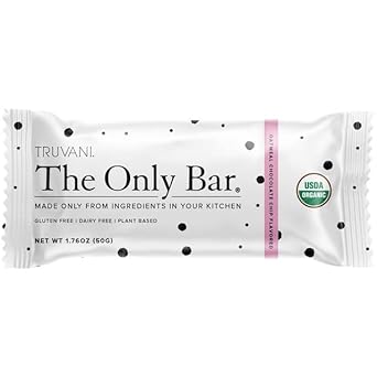 Truvani Plant Based Snack Bars | 6G Protein | 4 Pack Oatmeal Chocolate Chip | Organic | Vegan | The Only Bar | Dairy, Soy, And Gluten Free | Individually Wrapped