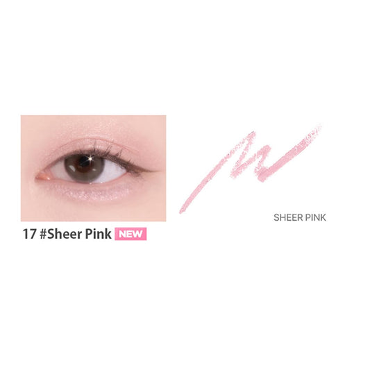 Lilybyred Starry Eyes 9 To 9 Gel Eyeliner - K-Beauty, Long-Lasting, Waterproof, Smudge-Proof, 0.5G, 17_Sheer Pink