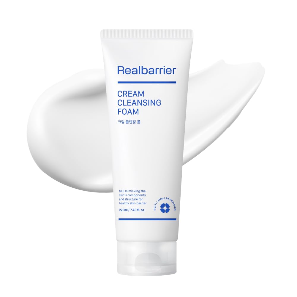 Real Barrier Cream Cleansing Foam(Tube), Gentle Sulfate-Free Amino Acid Moisturizing Face Cleansing Foam, Skin Barrier Protection Wash With Ceramide, 7.43 Fl. Oz., 220Ml