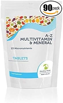 A-Z Multivitamin & Minerals 90 Tablets Pills Nutrition Health Food Supplements Healthy Mood Uk Quality Nutrients