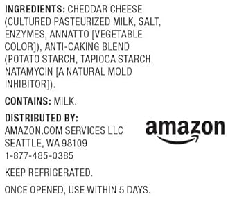 Amazon Brand - Happy Belly, Shredded Mild Cheddar, 16 Oz