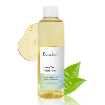 Bonajour Vegan Beauty Organic Green Tea & Hyaluronic Acid Facial Toner For Dry Skin - 100% Pure Natural Moisturizer & High Moisture Type, Anti Aging, Anti Wrinkle, 7.2 Fl. Oz